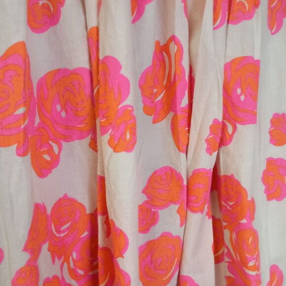 Lane Bryant Circle Skater Skirt 26/28 Neon Pink Pull On Pockets Midi Floral - Picture 5 of 7